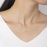 Casual Simple Style Classic Style Geometric Stainless Steel Titanium Steel Polishing Plating Inlay Diamond White Gold Plated Pendant Necklace main image 6