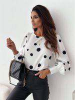 Women's Blouse Long Sleeve Blouses Printing Elegant Polka Dots main image 5