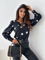 Women's Blouse Long Sleeve Blouses Printing Elegant Polka Dots main image 3