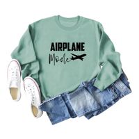 Women's Hoodie Long Sleeve Hoodies & Sweatshirts Printing Casual Letter Airplane main image 2