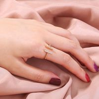 Classic Style Square Star Heart Shape Copper Open Ring Plating Zircon Copper Rings 1 Piece sku image 3