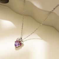 Cute Vacation Heart Shape Alloy Plating Inlay Artificial Gemstones Women's Necklace main image 2