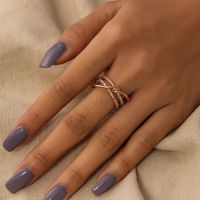 1 Piece Fashion Fish Tail Copper Inlay Artificial Pearls Zircon Open Ring main image 9