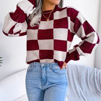Women's Sweater Long Sleeve Sweaters & Cardigans Casual Lattice sku image 18