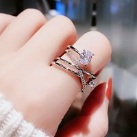 1 Piece Fashion Fish Tail Copper Inlay Artificial Pearls Zircon Open Ring main image 10