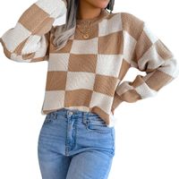 Women's Sweater Long Sleeve Sweaters & Cardigans Casual Lattice main image 5