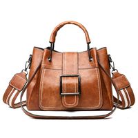Women's Medium All Seasons Pu Leather Solid Color Vintage Style Square Zipper Handbag sku image 3