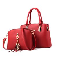 Women's Large All Seasons Pu Leather Solid Color Streetwear Square Zipper Tote Bag sku image 1