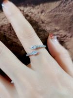 1 Piece Fashion Fish Tail Copper Inlay Artificial Pearls Zircon Open Ring sku image 4