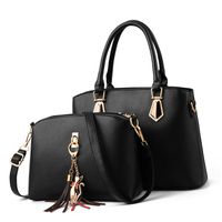 Women's Large All Seasons Pu Leather Solid Color Streetwear Square Zipper Tote Bag sku image 2