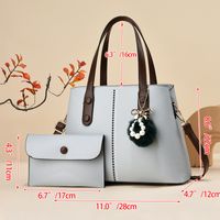 Women's Medium All Seasons Pu Leather Solid Color Classic Style Square Zipper Dome Bag main image 5
