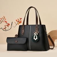 Women's Medium All Seasons Pu Leather Solid Color Classic Style Square Zipper Dome Bag sku image 3