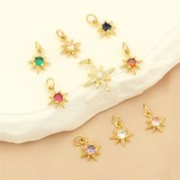 Simple Style Shiny Star Copper Plating Inlay Zircon 18k Gold Plated Charms main image 1