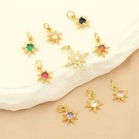 Simple Style Shiny Star Copper Plating Inlay Zircon 18k Gold Plated Charms main image 11