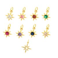 Simple Style Shiny Star Copper Plating Inlay Zircon 18k Gold Plated Charms main image 9