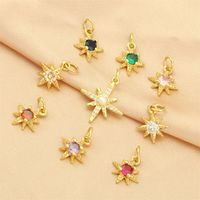 Simple Style Shiny Star Copper Plating Inlay Zircon 18k Gold Plated Charms main image 10