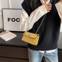 Women's All Seasons Pu Leather Solid Color Streetwear Square Lock Clasp Square Bag main image 3