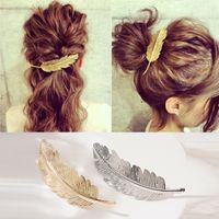 Baroque Style French Style Feather Metal Plating Hair Clip main image 1