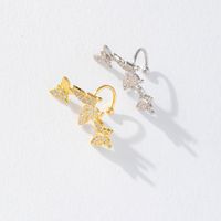 1 Pièce Sucré Papillon Placage Incruster Le Cuivre Zircon Clips D'oreille main image 4