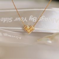 Elegant Lady Heart Shape Sterling Silver Zircon Pendant Necklace In Bulk main image 3