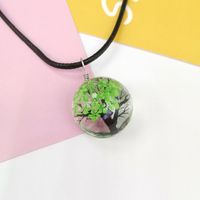 Pastoral Tree Glass Wax Rope Dried Flower Women's Pendant Necklace sku image 3