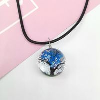Pastoral Tree Glass Wax Rope Dried Flower Women's Pendant Necklace sku image 11