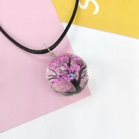 Pastoral Tree Glass Wax Rope Dried Flower Women's Pendant Necklace sku image 9