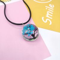 Pastoral Tree Glass Wax Rope Dried Flower Women's Pendant Necklace sku image 4