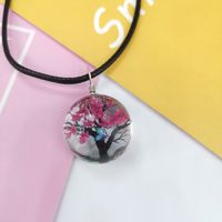 Pastoral Tree Glass Wax Rope Dried Flower Women's Pendant Necklace sku image 8