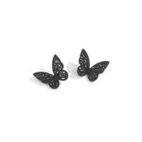 1 Pair Simple Style Butterfly Inlay Copper Zircon Ear Studs main image 2