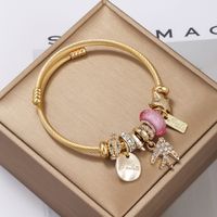 Simple Style Letter Stainless Steel Alloy Beaded Bangle main image 1