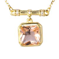Simple Style Classic Style Square Sterling Silver Zircon Pendant Necklace In Bulk sku image 1