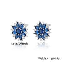 Lady Round Oval Sterling Silver Plating Inlay Zircon White Gold Plated Women's Rings Earrings Necklace sku image 3