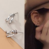 1 Pair Simple Style Solid Color Plating Copper Gold Plated Earrings main image 1