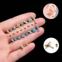 1 Piece Vintage Style French Style Simple Style Flower Butterfly Snowflake Plating Inlay Copper Zircon Cartilage Earrings main image 1