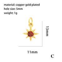 Simple Style Shiny Star Copper Plating Inlay Zircon 18k Gold Plated Charms sku image 1