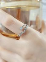1 Piece Fashion Fish Tail Copper Inlay Artificial Pearls Zircon Open Ring sku image 6