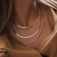 Ig Style Solid Color Stainless Steel Plating 18k Gold Plated Necklace main image 3