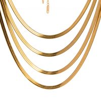Ig-stil Einfarbig Rostfreier Stahl Überzug 18 Karat Vergoldet Halskette main image 2