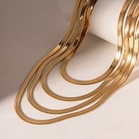 Ig-stil Einfarbig Rostfreier Stahl Überzug 18 Karat Vergoldet Halskette main image 1