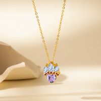 Cute Vacation Heart Shape Alloy Plating Inlay Artificial Gemstones Women's Necklace main image 1