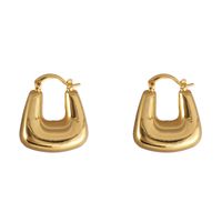 1 Paar Einfacher Stil Runden Einfarbig Überzug Kupfer Kupferlegierung 18 Karat Vergoldet Ohrringe main image 11
