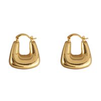 1 Paire Style Simple Rond Couleur Unie Placage Le Cuivre Alliage De Cuivre Plaqué Or 18k Des Boucles D'oreilles main image 11