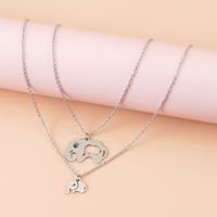 304 Stainless Steel Casual Simple Style Hollow Out Elephant Pendant Necklace main image 5