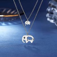 304 Stainless Steel Casual Simple Style Hollow Out Elephant Pendant Necklace main image 1