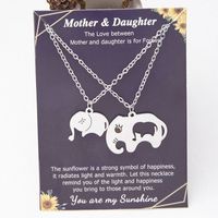 304 Stainless Steel Casual Simple Style Hollow Out Elephant Pendant Necklace main image 2