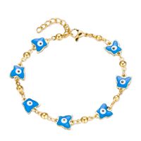 Ig Style Devil's Eye Butterfly Stainless Steel Enamel Plating 18k Gold Plated Bracelets main image 3