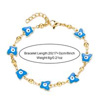 Ig Style Devil's Eye Butterfly Stainless Steel Enamel Plating 18k Gold Plated Bracelets main image 4