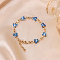 Ig Style Devil's Eye Butterfly Stainless Steel Enamel Plating 18k Gold Plated Bracelets main image 5