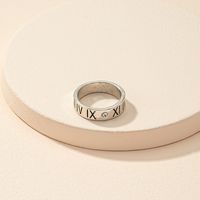 Basic Simple Style Roman Numeral Alloy Plating White Gold Plated Unisex Rings main image 4